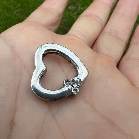 Sterling Silver DISNEY Rhinestone Mickey Cubic Zirconia Heart Necklace Pendant - Picture 4 of 17